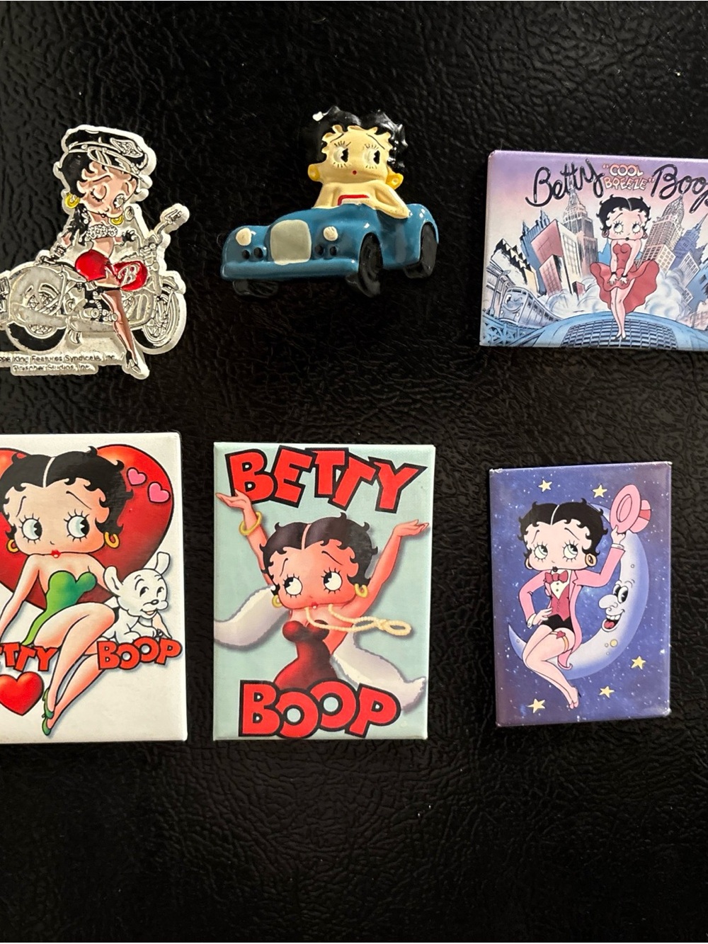 Betty Boop Magnet Set - Red, Blue, Pink, Purple, White